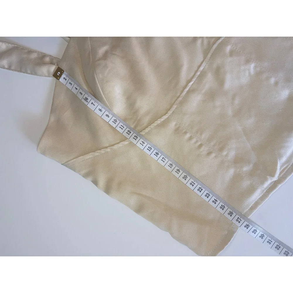 Abercrombie & Fitch Satin Crop Top Champagne Sweetheart Smocked Back Medium